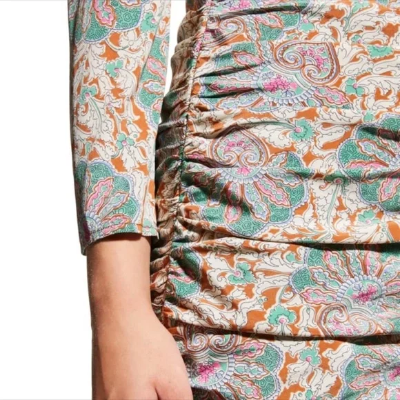 NWT Veronica Beard Lozano Floral Silk Ruched dress Sz 0 - Picture 3 of 7